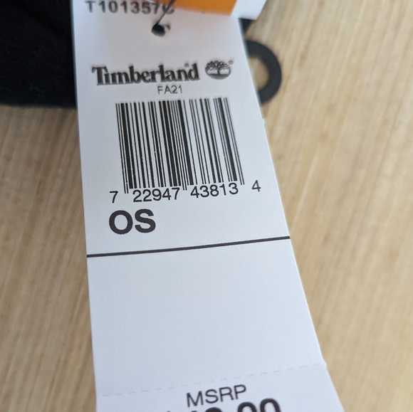 Timberland Cuffed Color Block Knit Beanie One Size Black Wheat Brown - Picture 4 of 7